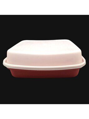 Tupperware Season-Serve Marinading Container Paprika Color Frosted Lid 1980s
